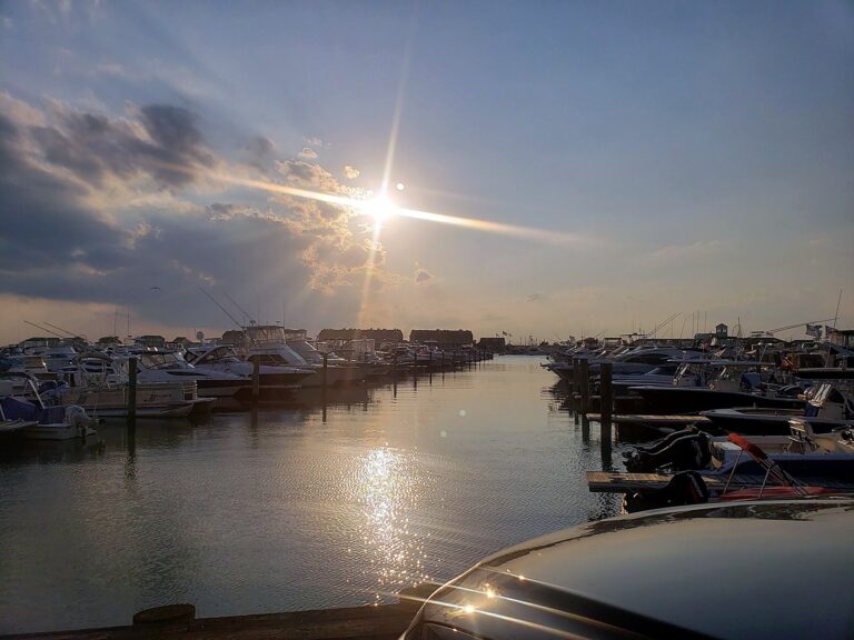 Sunset over Schooner Island Marina